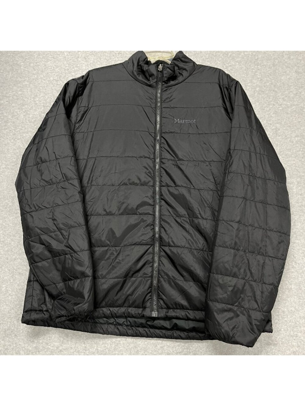 Marmot Men's XXL Black Full Zip Quilted Puffer Jacket Insulated Stand Collar